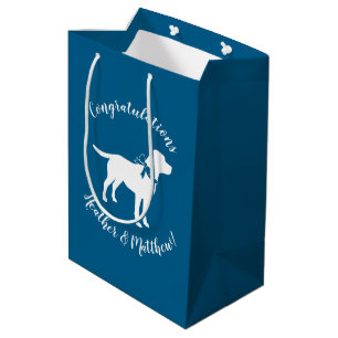 Labrador Dog Baby Shower Blue Boy Labrador Mittlere Geschenktüte