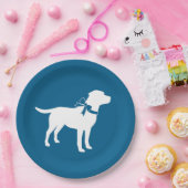 Labrador Dog Baby Shower Blue Boy Labrador Pappteller (Party)