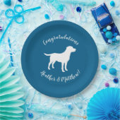 Labrador Dog Baby Shower Blue Boy Labrador Pappteller (Party)