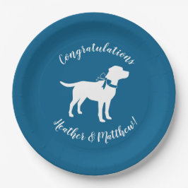 Labrador Dog Baby Shower Blue Boy Labrador Pappteller