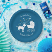 Labrador Dog Baby Shower Blue Boy Labrador Pappteller (Party)