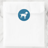 Labrador Dog Baby Shower Blue Boy Labrador Runder Aufkleber (Tasche)