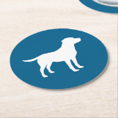 Labrador Dog Baby Shower Blue Boy Labrador Runder Pappuntersetzer (Angewinkelt)