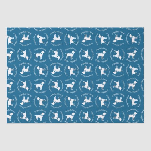 Labrador Dog Baby Shower Blue Boy Labrador Seidenpapier (Vorderseite)
