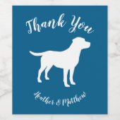 Labrador Dog Baby Shower Blue Boy Labrador Weinetikett (Einzelnes Label)