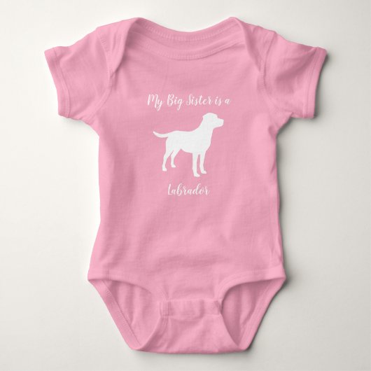 Labrador Dog Baby Shower Girl Labrador Pink Baby Strampler (Vorderseite)
