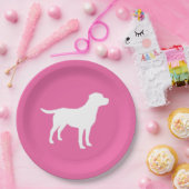 Labrador Dog Baby Shower Girl Labrador Pink Pappteller (Party)