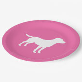 Labrador Dog Baby Shower Girl Labrador Pink Pappteller (Schrägansicht)