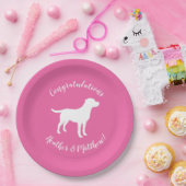 Labrador Dog Baby Shower Girl Labrador Pink Pappteller (Party)