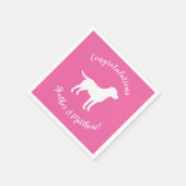 Labrador Dog Baby Shower Girl Labrador Pink Serviette (Ecke)