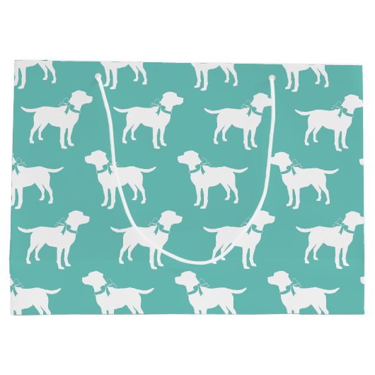 Labrador Dog Black Lab Welppy Große Geschenktüte (Rückseite)