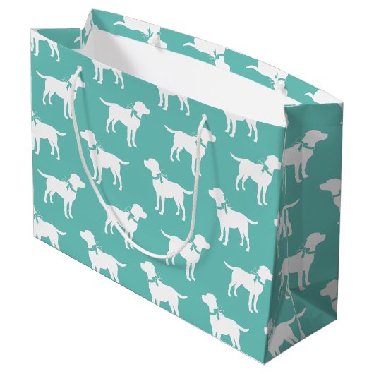 Labrador Dog Black Lab Welppy Große Geschenktüte (Rückseite Schrägansicht)