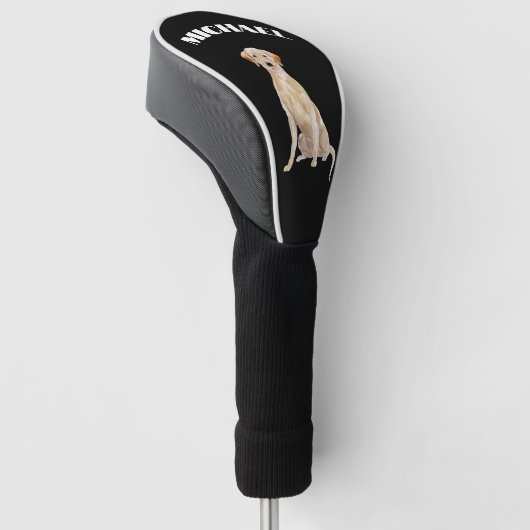 Labrador Dog Black Personal Golf Headcover (angewinkelt)