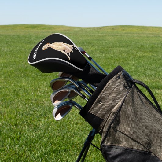 Labrador Dog Black Personal Golf Headcover (In SItu)