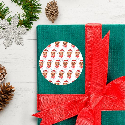 Labrador Dog Breed Christmas Runder Aufkleber