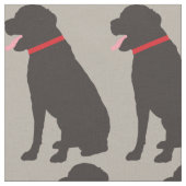 Labrador Dog Chocolate Muster Stoff (Nahaufnahme)