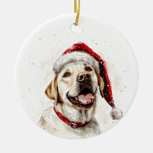 Labrador Dog Christmas Personalized Keramik Ornament (Vorne)
