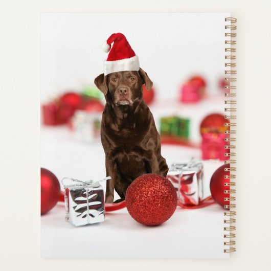 Labrador Dog Christmas w Geschenke Weihnachtsmannm Planer (Rückseite)