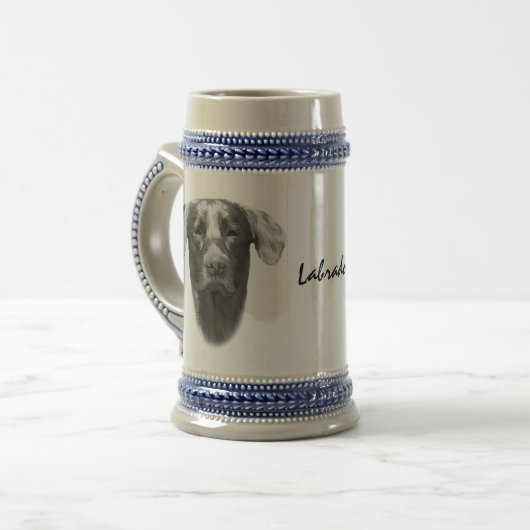 Labrador Dog elegant Bierglas (Vorderseite Links)