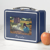 Labrador Dog Girl Woodland Woofter Pet Suitcase Metall Brotdose (Beispiel)