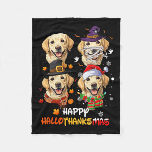 Labrador Dog Hallothanksmas Halloween-Erntedank Fleecedecke