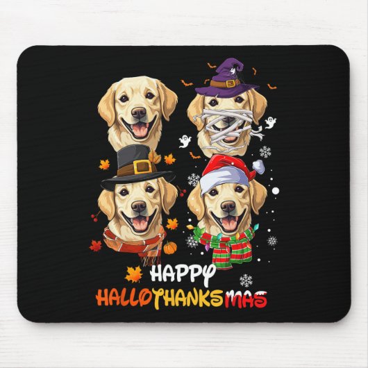 Labrador Dog Hallothanksmas Halloween-Erntedank Mousepad (Vorne)
