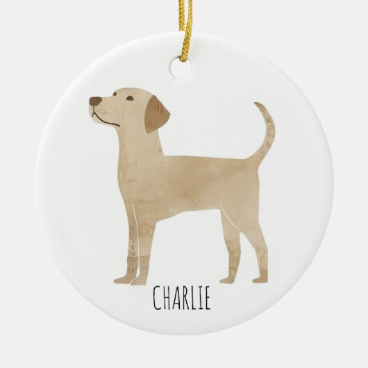 Labrador Dog Keramik Ornament (Vorne)