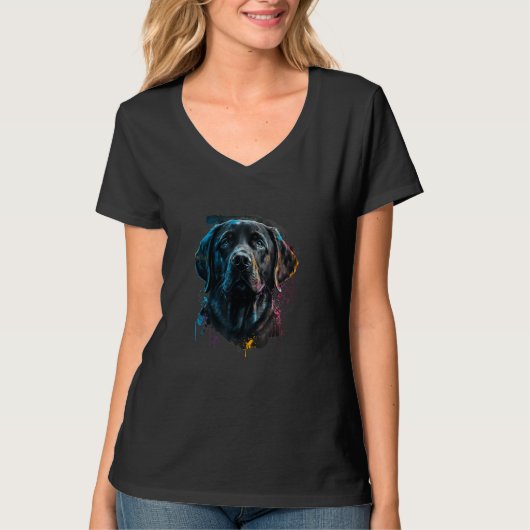 Labrador Dog Lab Lover Splash Graffiti Art Pet_19 T-Shirt (Vorderseite)