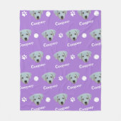 Labrador Dog, Lavender Individuelle Name Fleecedecke (Vorderseite)