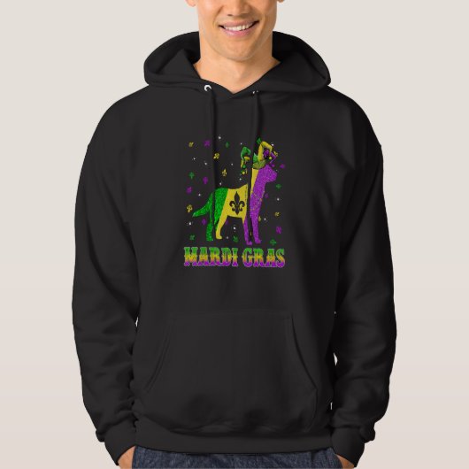 Labrador Dog Mardi Gras Carnival Jester Beads Hoodie (Vorderseite)