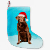 Labrador Dog on Beach Christmas Hat Kleiner Weihnachtsstrumpf (Vorderseite)