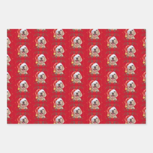 Labrador Dog Pattern Weihnachten Geschenkpapier Set (Vorderseite 2)