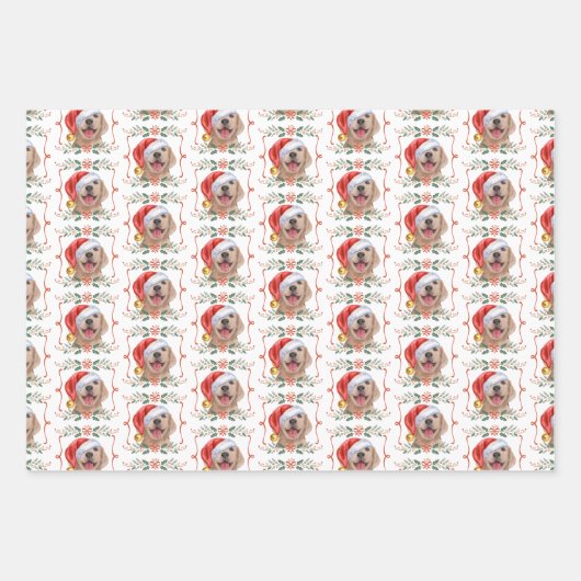 Labrador Dog Pattern Weihnachten Geschenkpapier Set (Vorderseite)