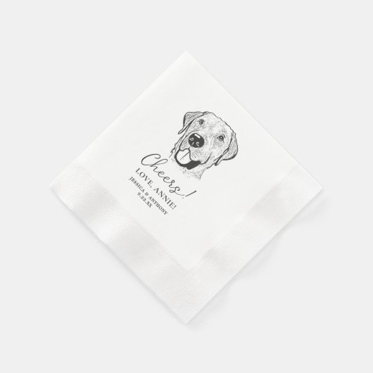 Labrador Dog Personalisiert Cheers Napkins Serviette (Ecke)