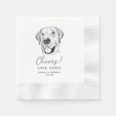 Labrador Dog Personalisiert Cheers Napkins Serviette (Vorderseite)