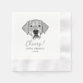 Labrador Dog Personalisiert Cheers Napkins Serviette (Vorderseite)