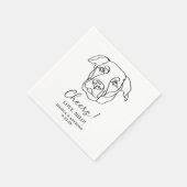 Labrador Dog Personalisiert Cheers Napkins Serviette (Ecke)