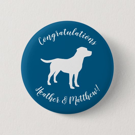 Labrador Dog Puppy Baby Dusche Silhouette Button (Vorderseite)
