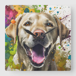 Labrador Dog Quadratische Wanduhr
