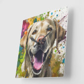 Labrador Dog Quadratische Wanduhr (Winkel)