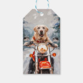 Labrador Dog Riding Motorrad Weihnachten Geschenkanhänger (Vorderseite)