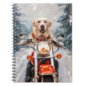 Labrador Dog Riding Motorrad Weihnachten Notizblock (Vorderseite)