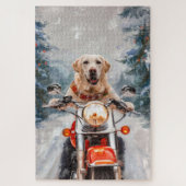 Labrador Dog Riding Motorrad Weihnachten Puzzle (Vertikal)