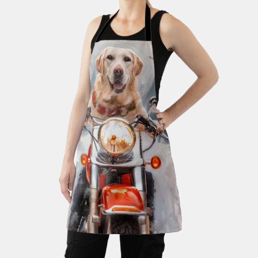Labrador Dog Riding Motorrad Weihnachten Schürze (InSitu)