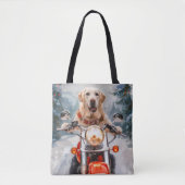 Labrador Dog Riding Motorrad Weihnachten Tasche (Vorderseite)