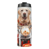 Labrador Dog Riding Motorrad Weihnachten Thermosbecher (Vorderseite)
