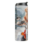 Labrador Dog Riding Motorrad Weihnachten Thermosbecher (Nach links gedreht)
