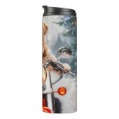 Labrador Dog Riding Motorrad Weihnachten Thermosbecher (Nach rechts gedreht)