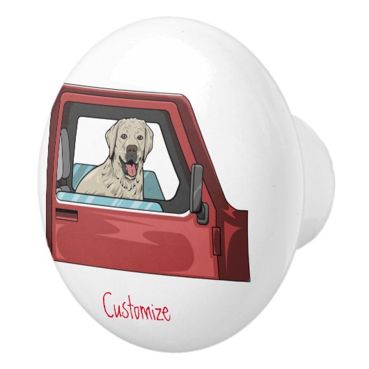 Labrador Dog Riding Shotgun Thunder_Cove Keramikknauf (Rechts)