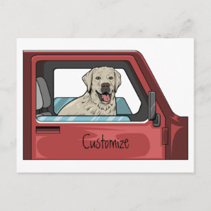 Labrador Dog Riding Shotgun Thunder_Cove Postkarte